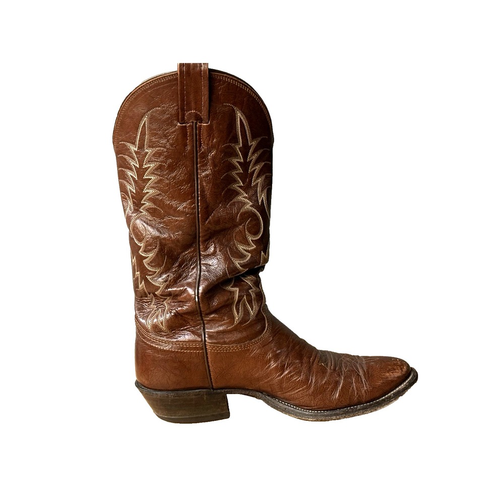 NOCONA Brown Leather Western Cowboy Boot Men's Size 8.5D Made in USA - Picture 9 of 16